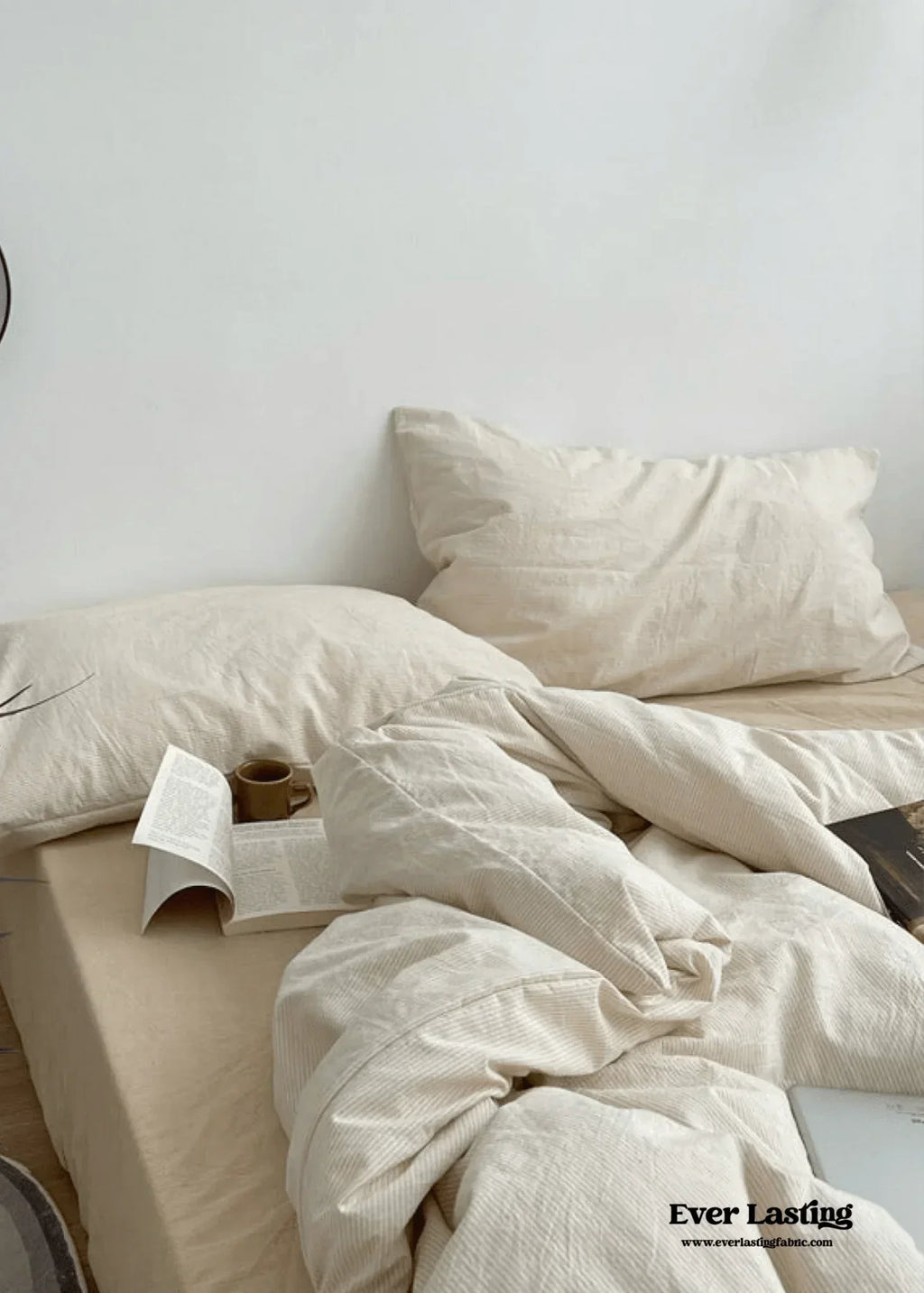 Minimal Mixed Gingham Bedding Set / White Ever Lasting