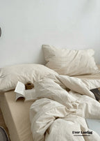 Minimal Mixed Gingham Bedding Set / White Ever Lasting