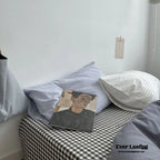 Minimal Mixed Gingham Bedding Set / White Ever Lasting