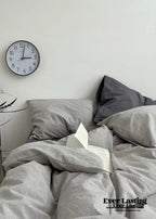 Minimal Mixed Gingham Bedding Set / White Ever Lasting