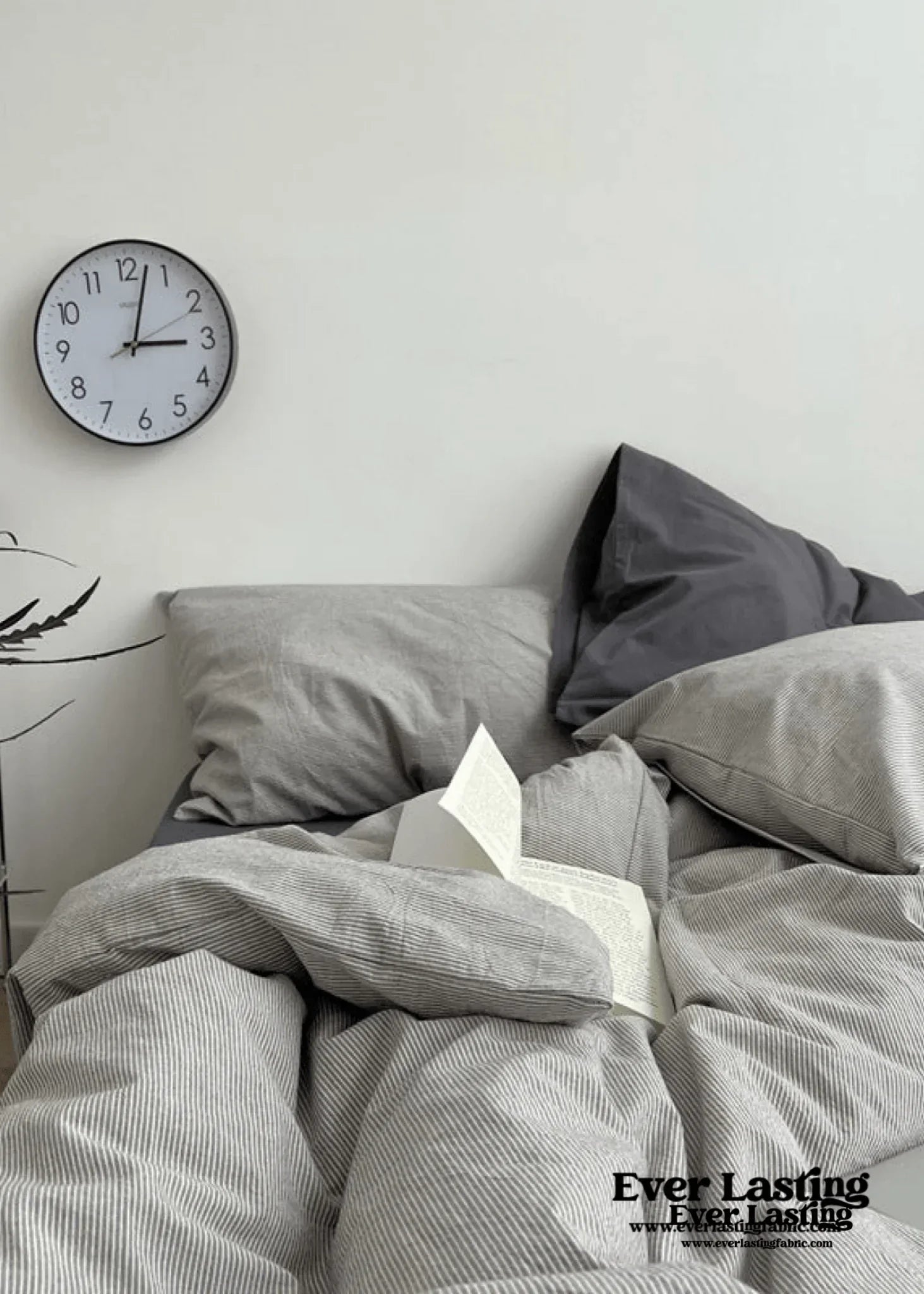 Minimal Mixed Gingham Bedding Set / White Ever Lasting