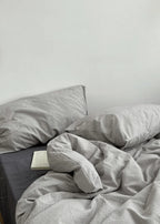 Minimal Mixed Gingham Bedding Set / White Ever Lasting