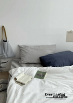 Minimal Mixed Gingham Bedding Set / White Ever Lasting