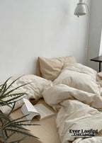 Minimal Mixed Gingham Bedding Set / White Ever Lasting