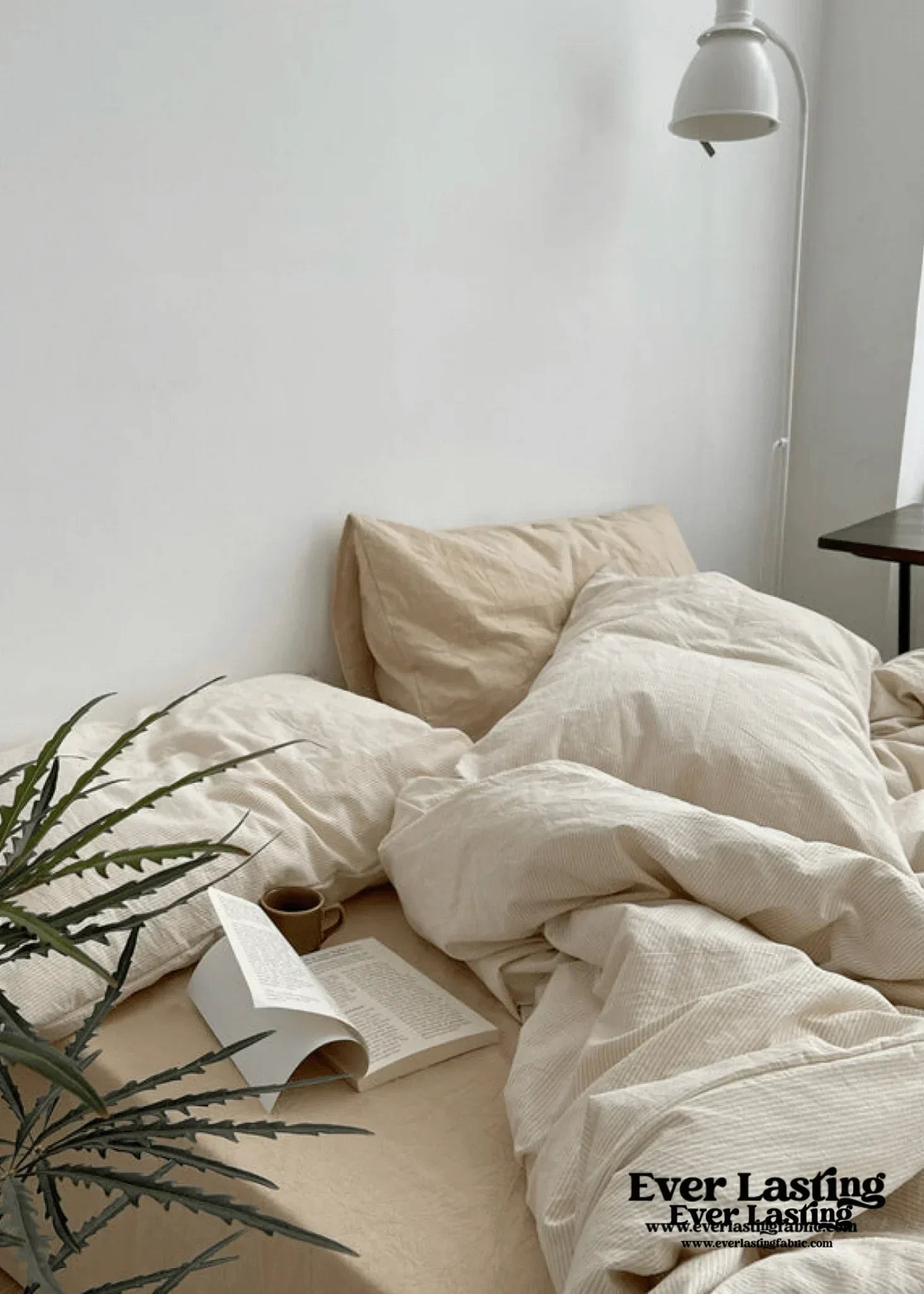Minimal Mixed Gingham Bedding Set / White Ever Lasting