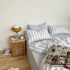 Minimal Stripe Bedding Set / Green Ever Lasting