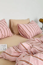Minimal Stripe Bedding Set / Green Ever Lasting