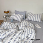 Minimal Stripe Bedding Set / Green Ever Lasting