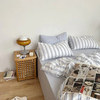 Minimal Stripe Bedding Set / Green Ever Lasting