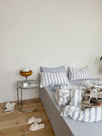 Minimal Stripe Bedding Set / Green