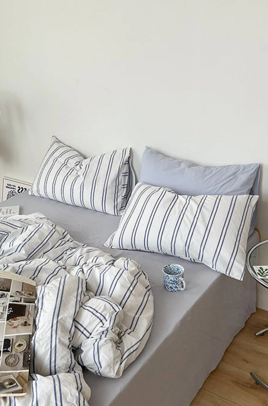 Minimal Stripe Bedding Set / Pink Ever Lasting