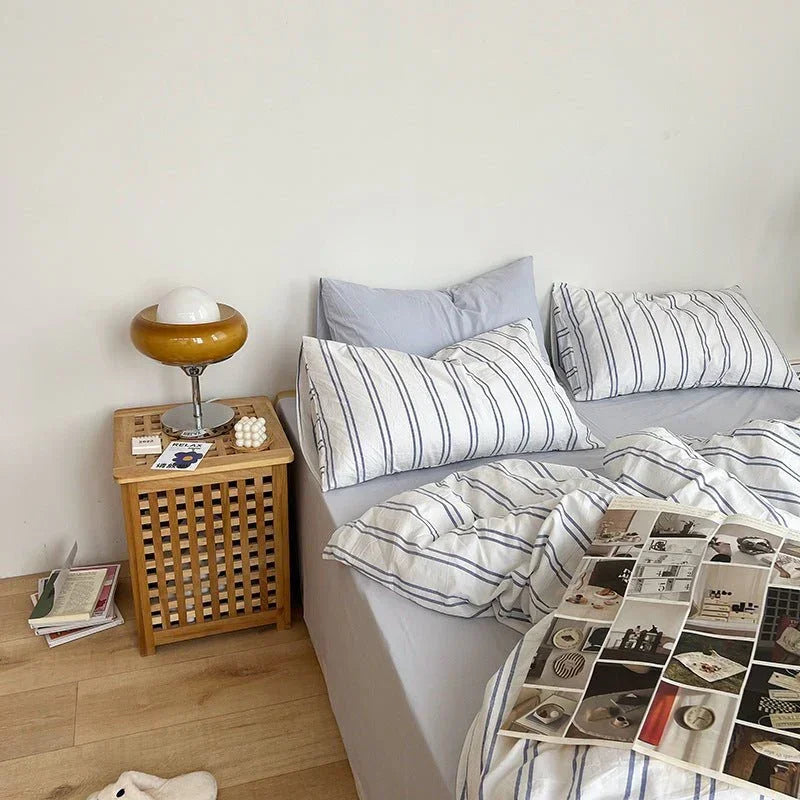 Minimal Stripe Bedding Set / Pink Ever Lasting