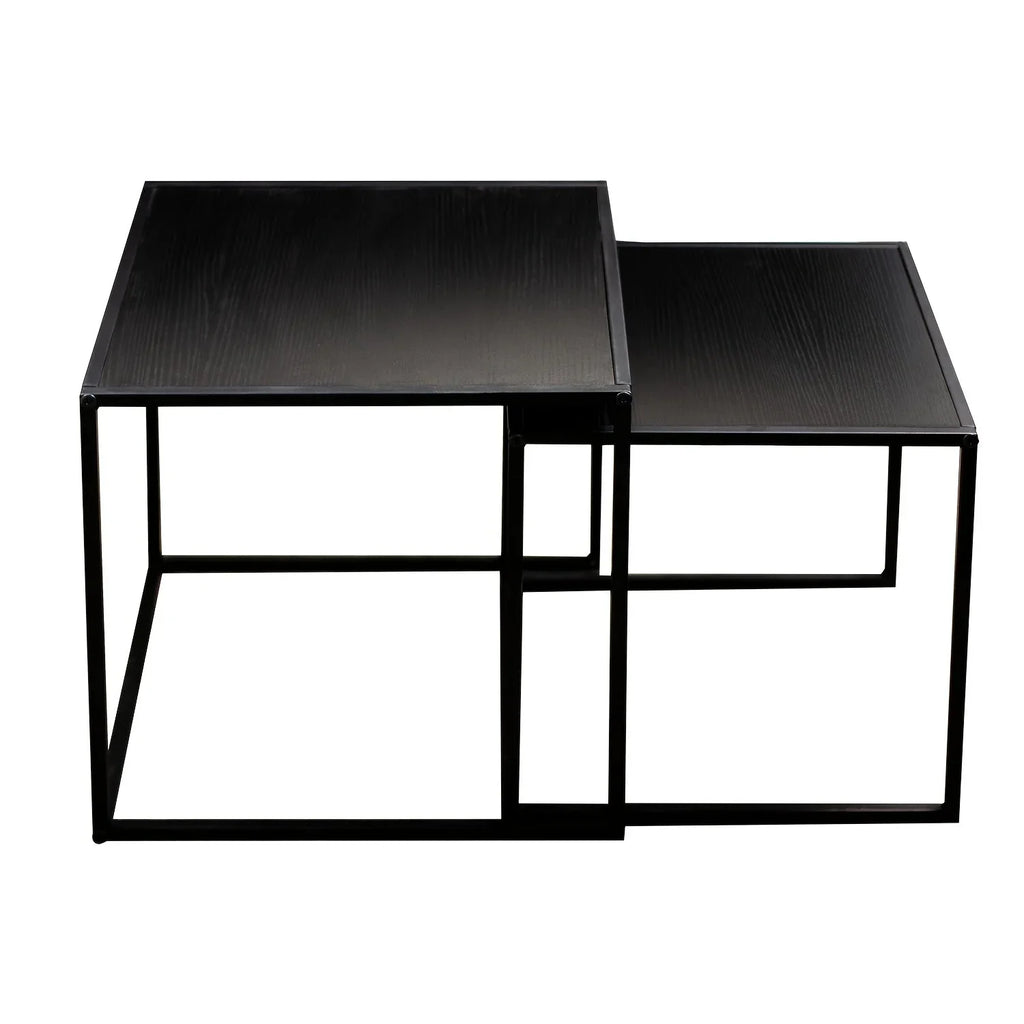 [2pcs Nordic Iron Art Tables] 2pcs Set, Minimalist Modern Nordic Iron Art Square Coffee Table and Side Tables for Living Room or Bedroom House Of Avana