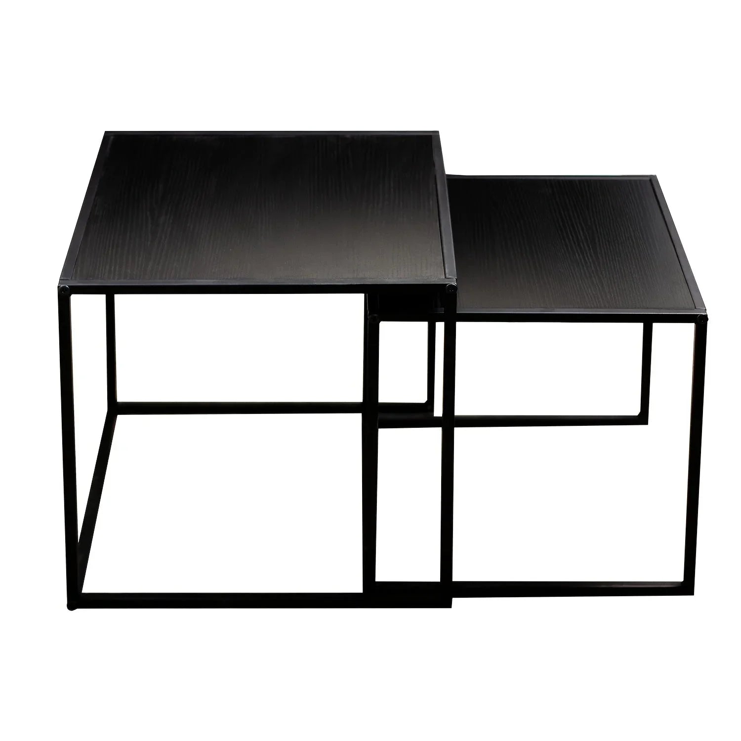 [2pcs Nordic Iron Art Tables] 2pcs Set, Minimalist Modern Nordic Iron Art Square Coffee Table and Side Tables for Living Room or Bedroom House Of Avana