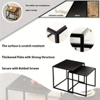 [2pcs Nordic Iron Art Tables] 2pcs Set, Minimalist Modern Nordic Iron Art Square Coffee Table and Side Tables for Living Room or Bedroom House Of Avana