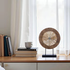 Minimalist Modern Round Wall-Mounted Decorative Sculpture - & Brown Layered Radial Design Plastic Art Piece for Living Room, Kitchen, Coffee Table Centerpiece, Shelf Decor - Wedding & Home Decoration, Space-Saving Elegant Hom House Of Avana