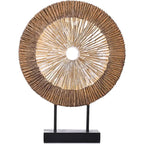 Minimalist Modern Round Wall-Mounted Decorative Sculpture - & Brown Layered Radial Design Plastic Art Piece for Living Room, Kitchen, Coffee Table Centerpiece, Shelf Decor - Wedding & Home Decoration, Space-Saving Elegant Hom House Of Avana