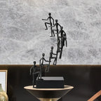 Minimalist Sculpture - Black Cast Iron Figurine, back view - House Of Avana