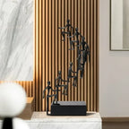 Minimalist Sculpture - Black Cast Iron Figurine, side view - House Of Avana