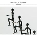 Minimalist Sculpture - Black Cast Iron Figurine, detail shot - House Of Avana