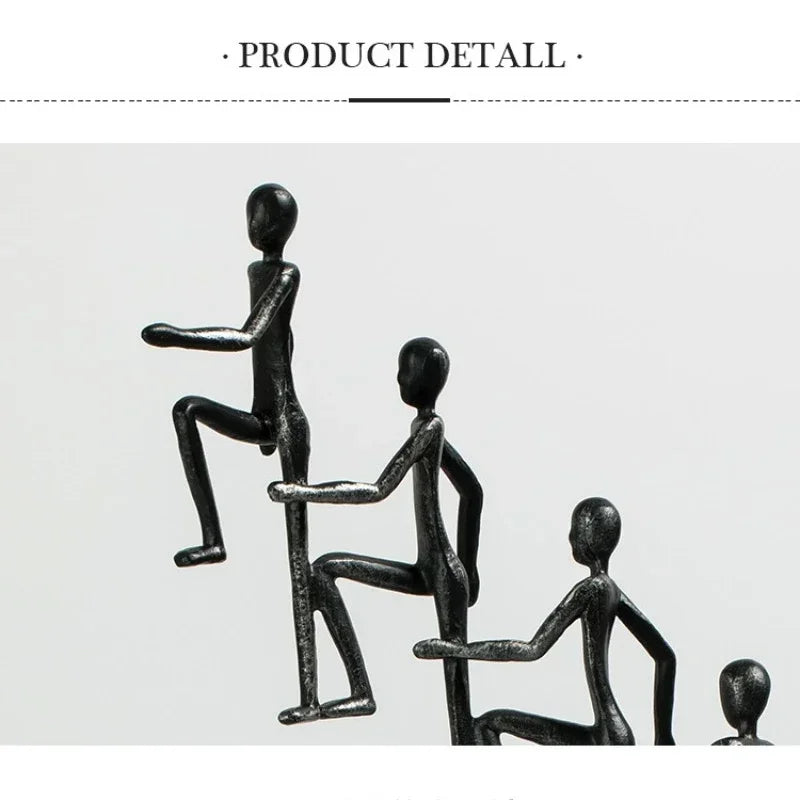 Minimalist Sculpture - Black Cast Iron Figurine, detail shot - House Of Avana