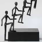 Minimalist Sculpture - Black Cast Iron Figurine, top view - House Of Avana
