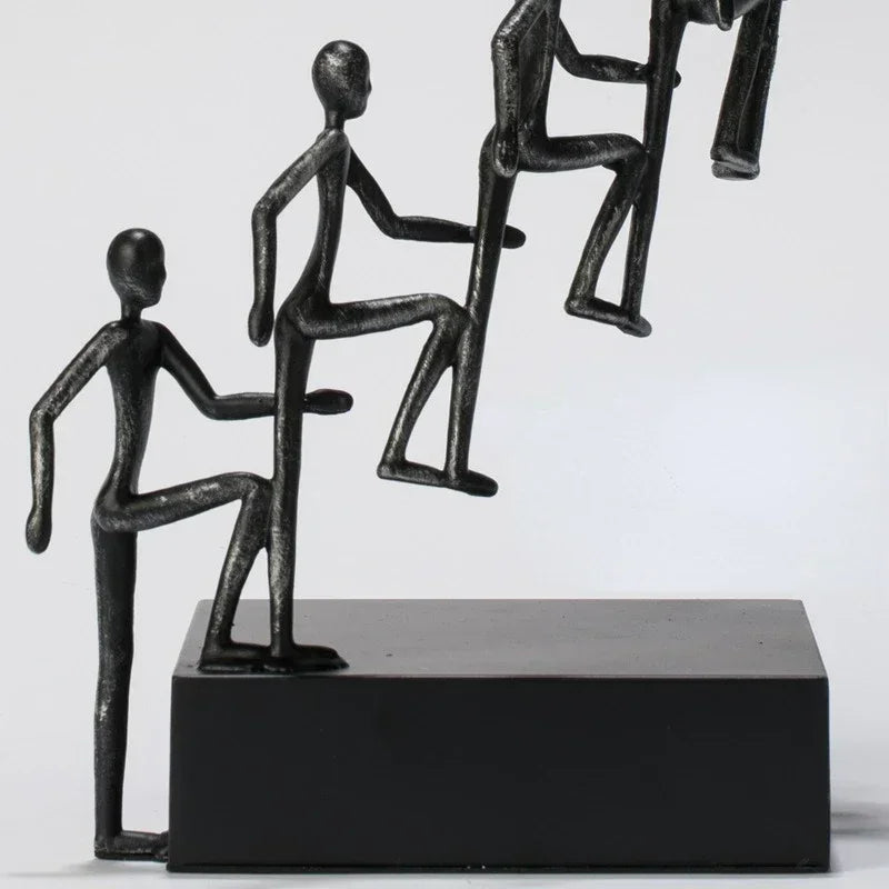 Minimalist Sculpture - Black Cast Iron Figurine, top view - House Of Avana
