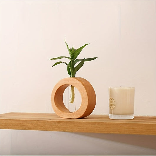 Modern Farmhouse Table Decor & Wood Vase