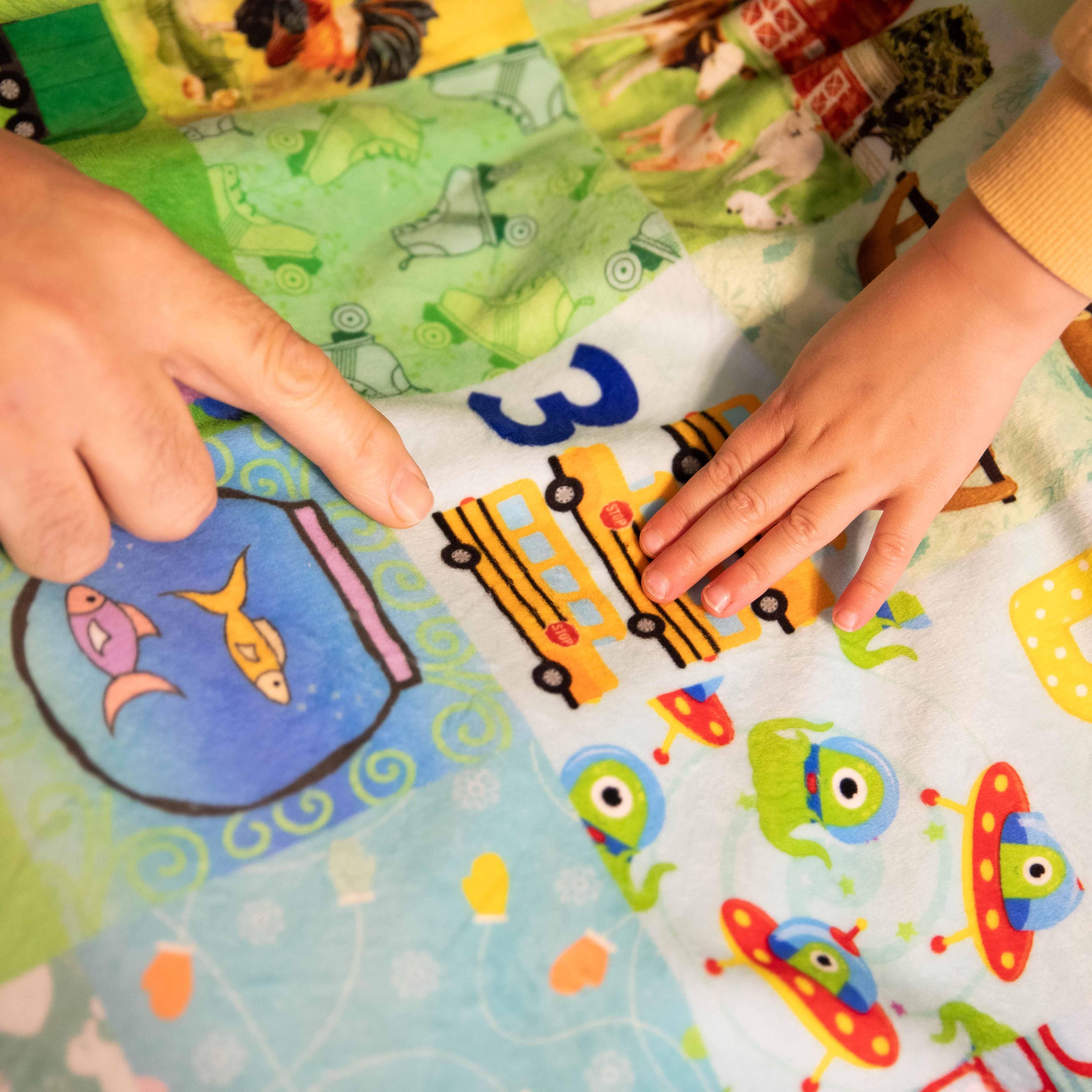 ABC Hidden Pictures Minky Quilt Panel Block Party Quilt Co