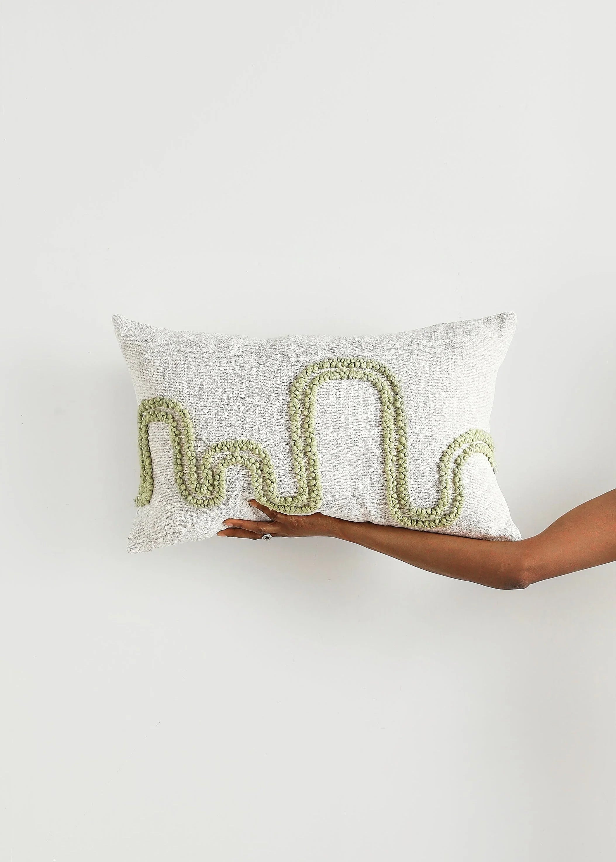 Olive & Gray Mirage Lumbar Throw Pillow Kanju Interiors