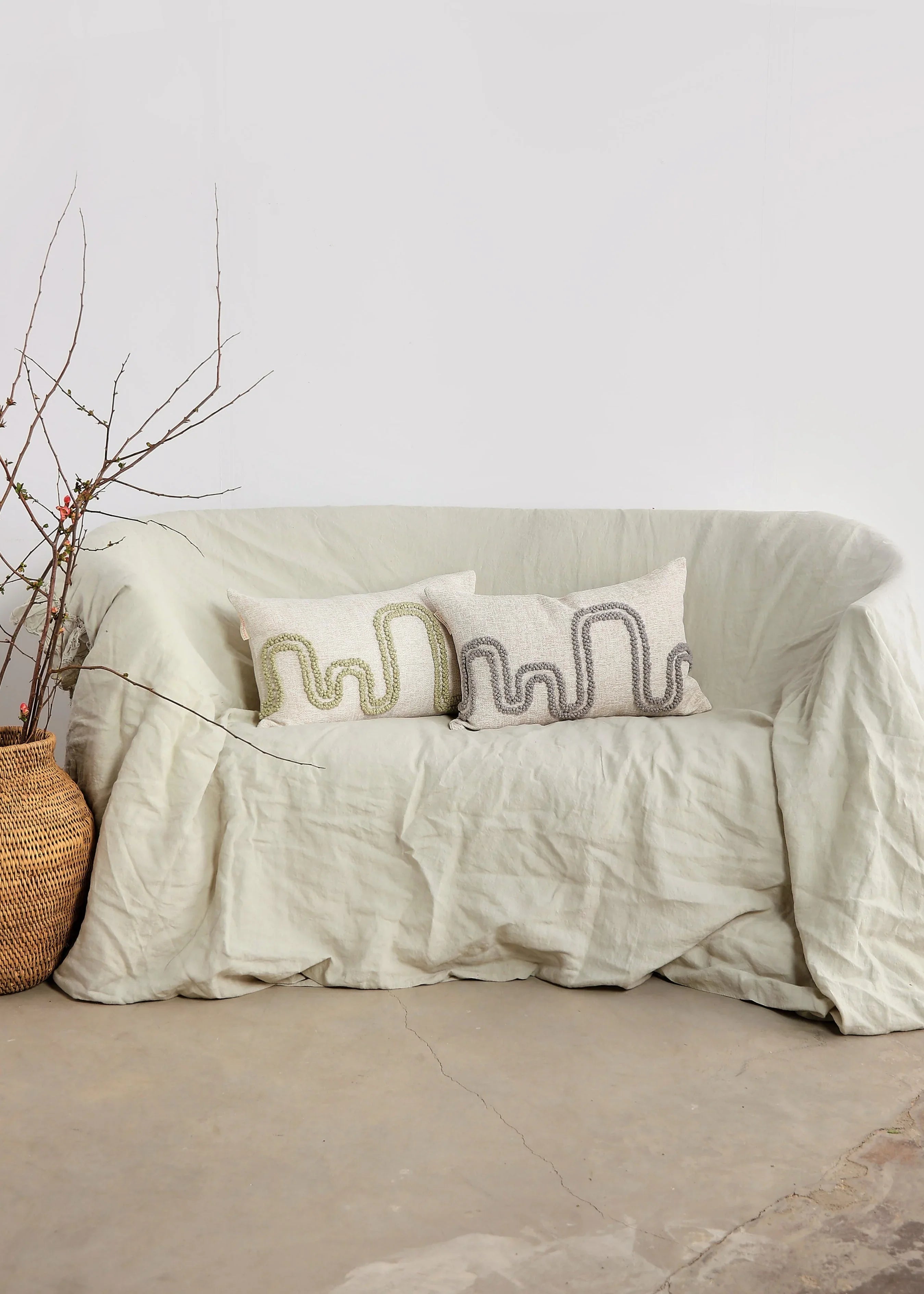 Olive & Gray Mirage Lumbar Throw Pillow Kanju Interiors