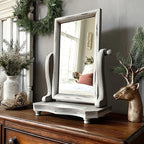 Distressed White Adjustable Wood Vanity Mirror Decor Steals