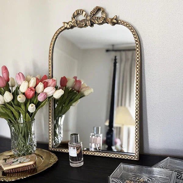 Antique Gold Bow Mirror, Choose Your Size Decor Steals