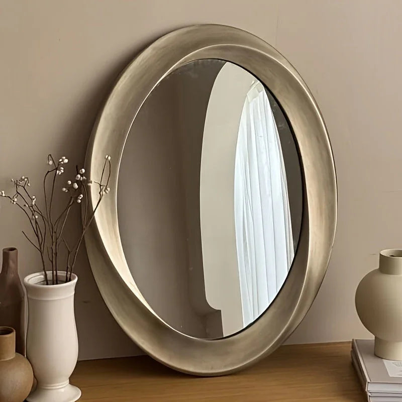 Baroque Oval Antique Wall Mirror - House Of Avana