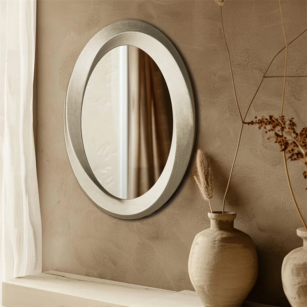 Baroque Oval Antique Wall Mirror - House Of Avana