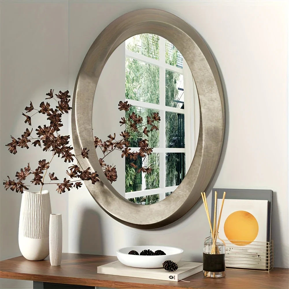 Baroque Oval Antique Wall Mirror - House Of Avana