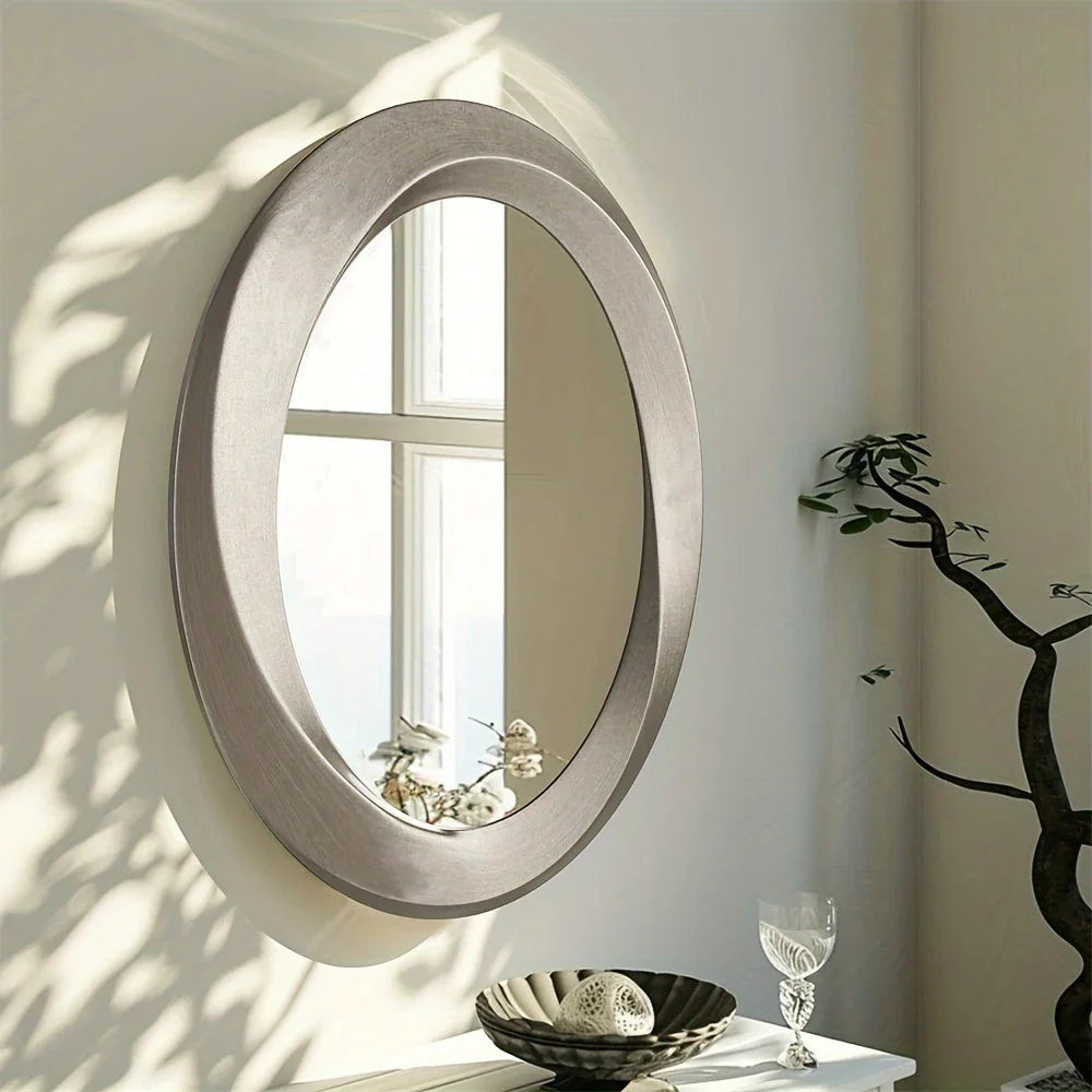 Baroque Oval Antique Wall Mirror - House Of Avana