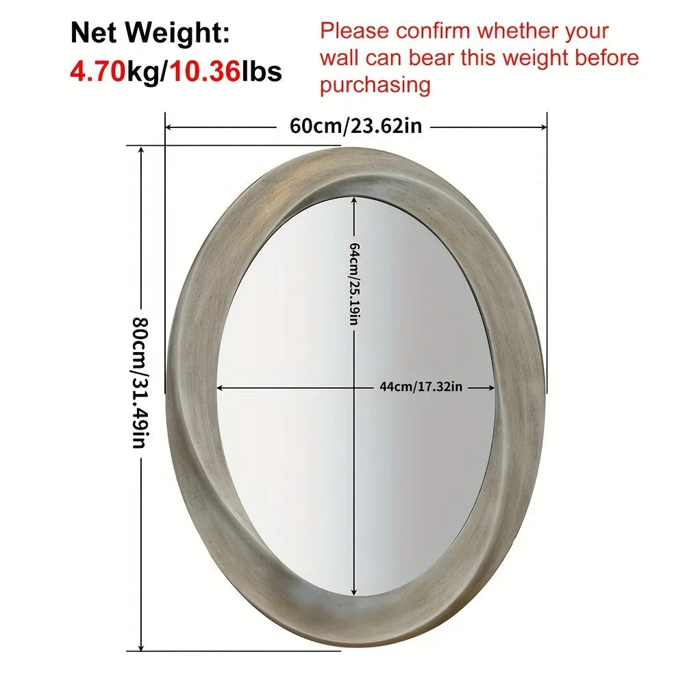 Baroque Oval Antique Wall Mirror - House Of Avana