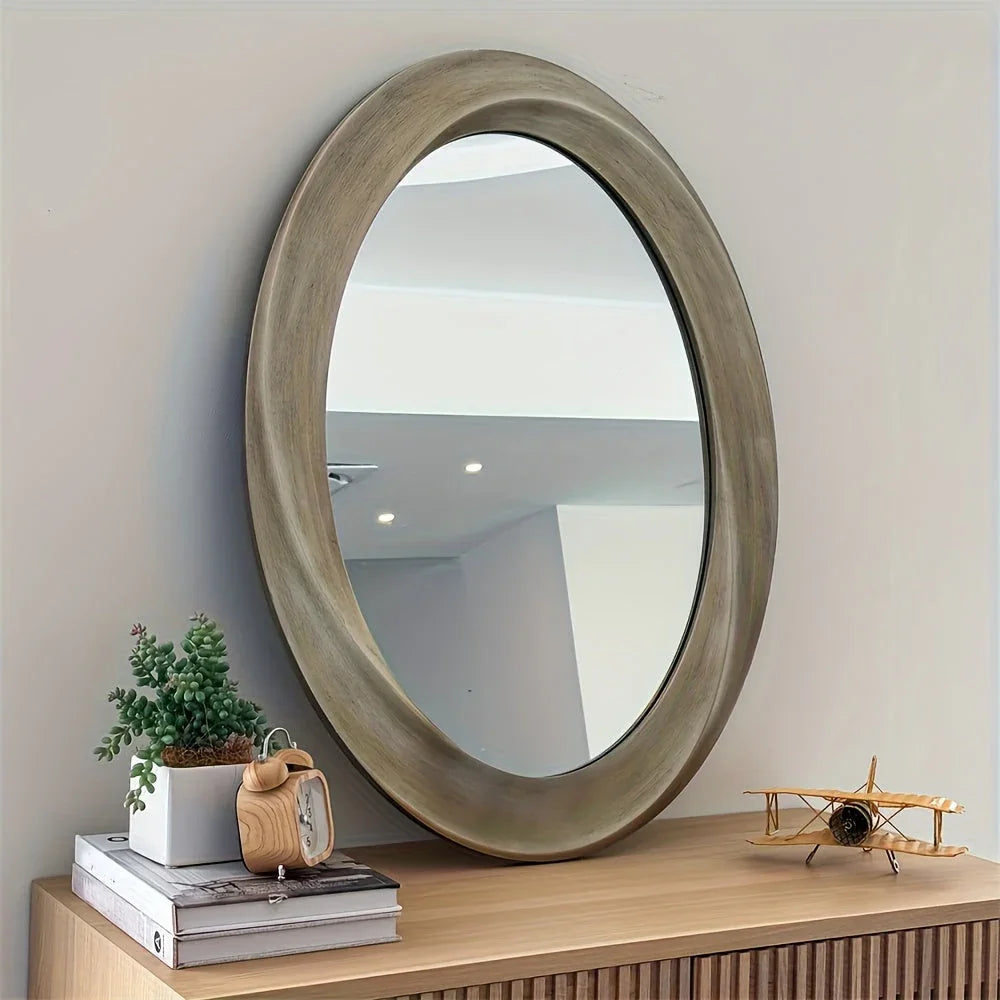 Baroque Oval Antique Wall Mirror - House Of Avana