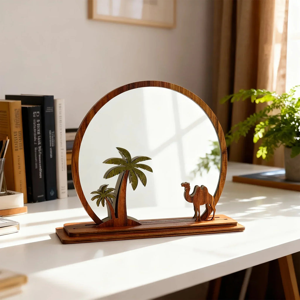 Mirror - Decorative Wooden Camel Design