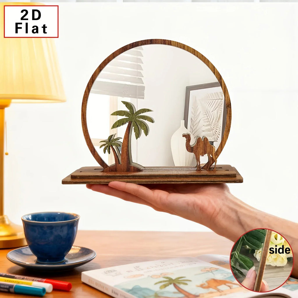 Mirror - Decorative Wooden Camel Design