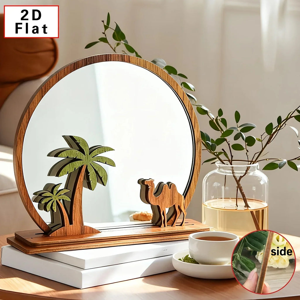Mirror - Decorative Wooden Camel Design