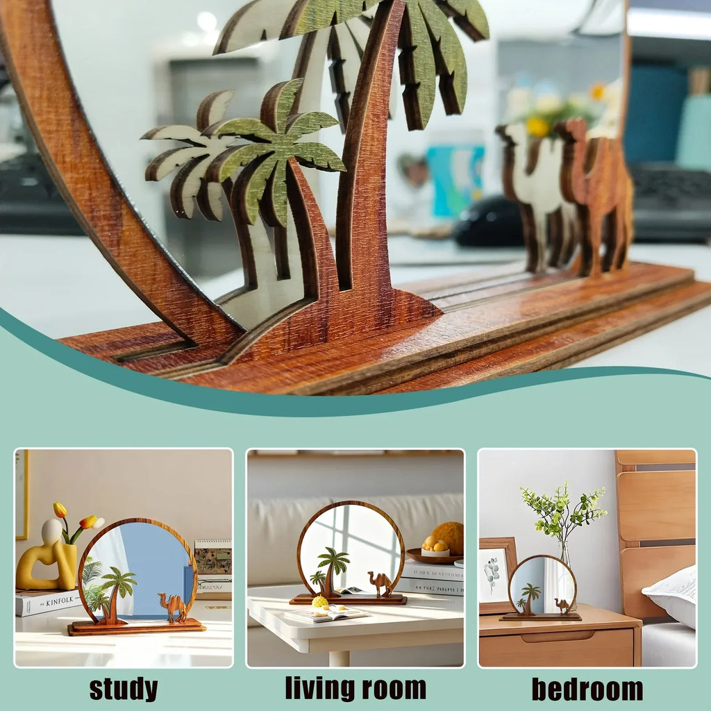 Mirror - Decorative Wooden Camel Design