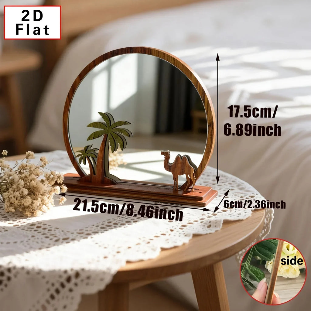 Mirror - Decorative Wooden Camel Design