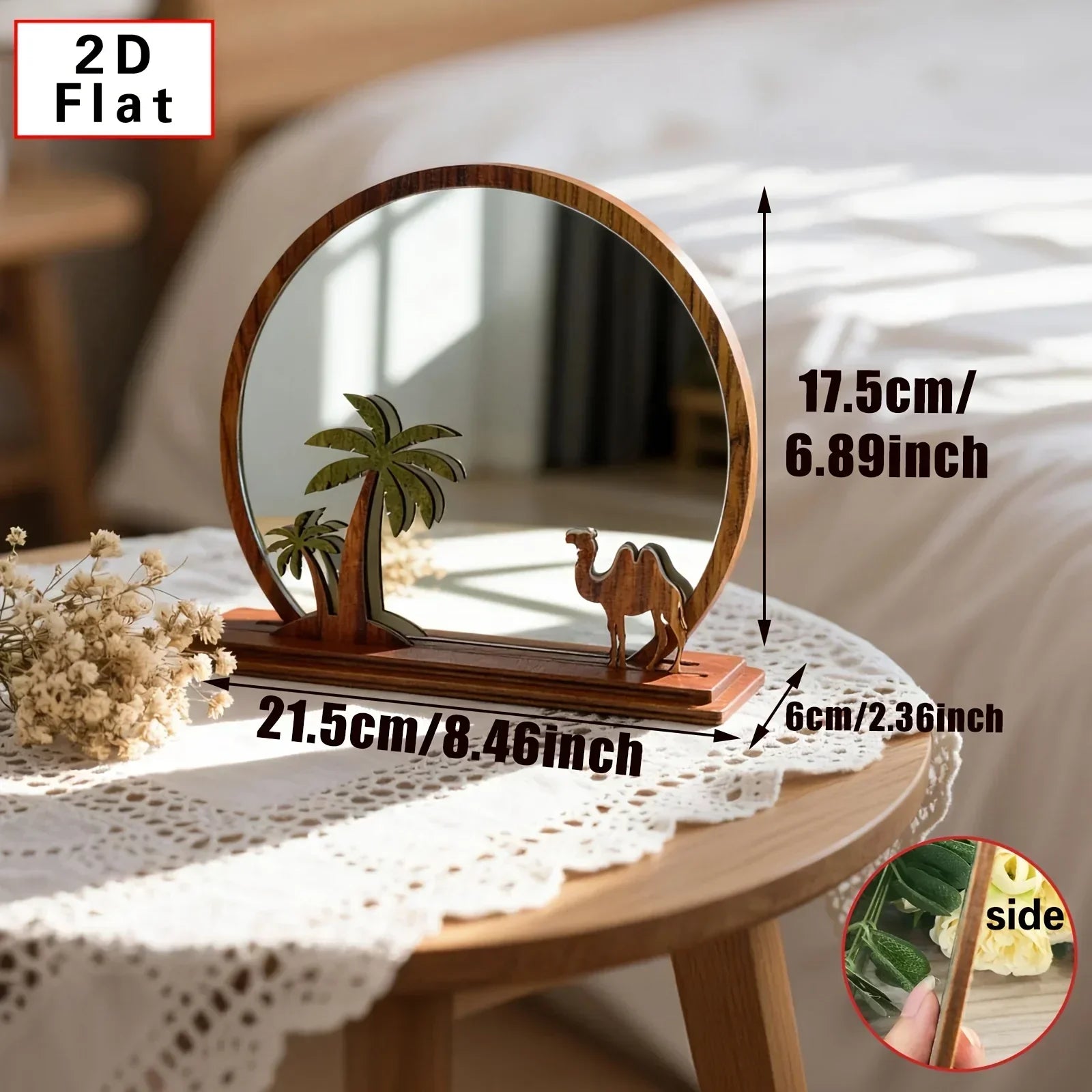 Mirror - Decorative Wooden Camel Design