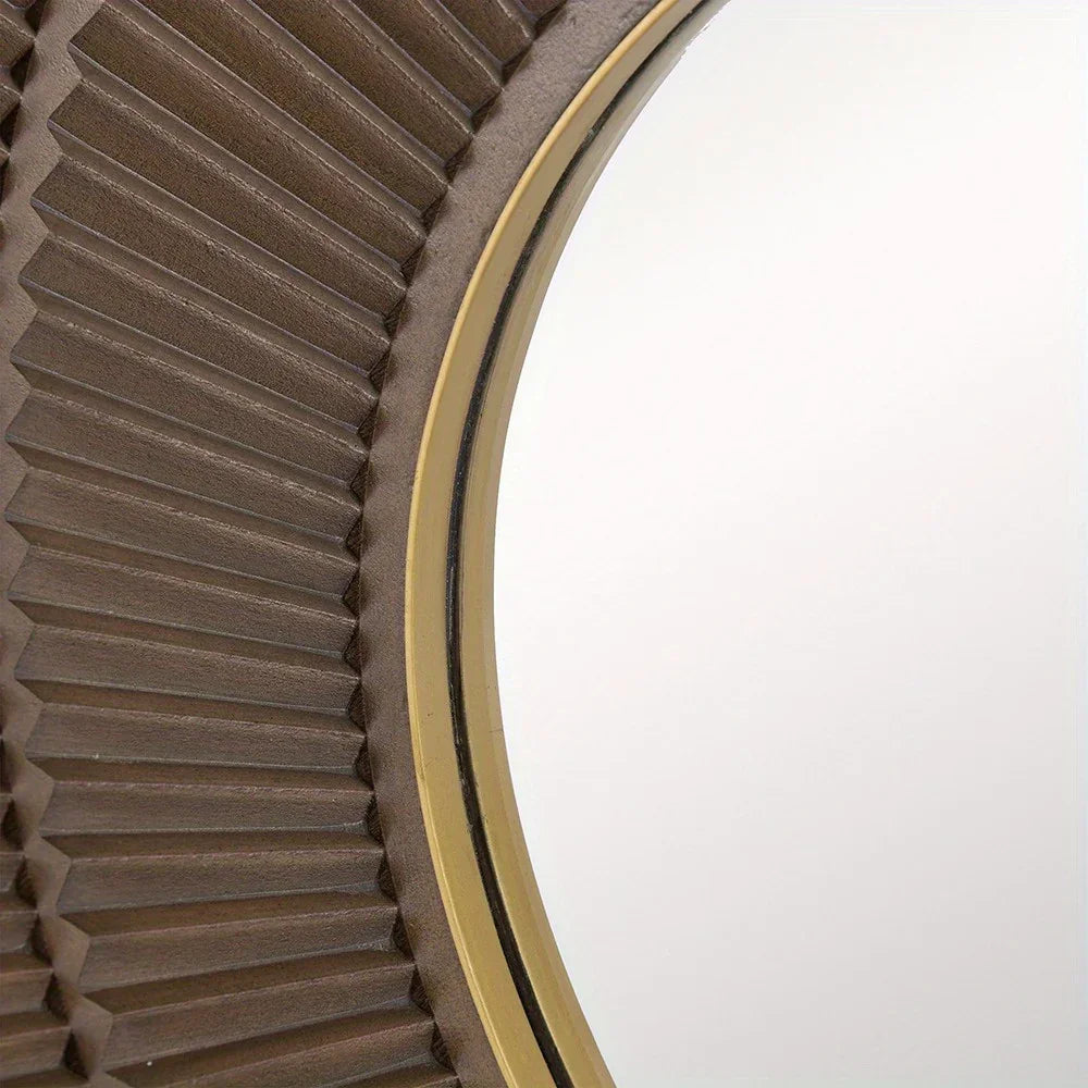 Round Wooden Mirror Frame - House Of Avana