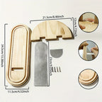 Wall Mirror - Natural Wooden Oval, back view - House Of Avana