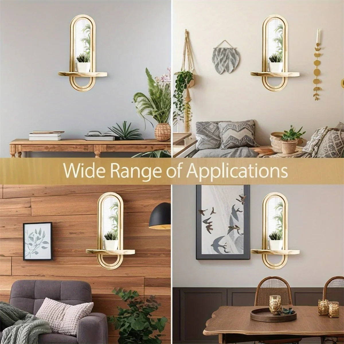 Wall Mirror - Natural Wooden Oval, detail shot - House Of Avana
