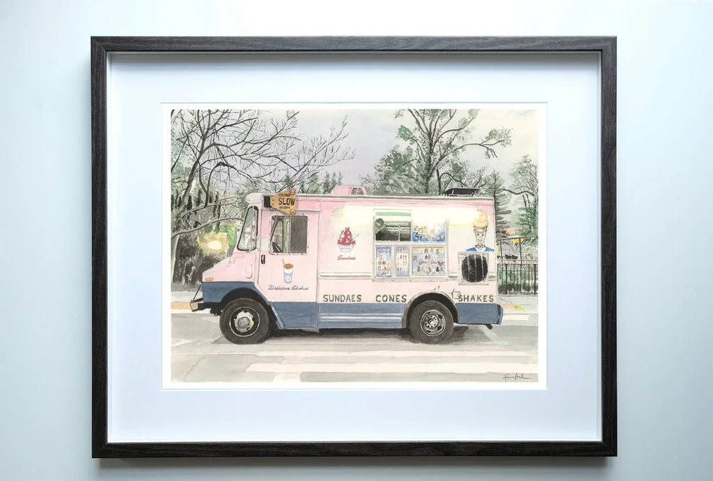 Mister Softee at Dusk, Street Scene, back view - House Of Avana