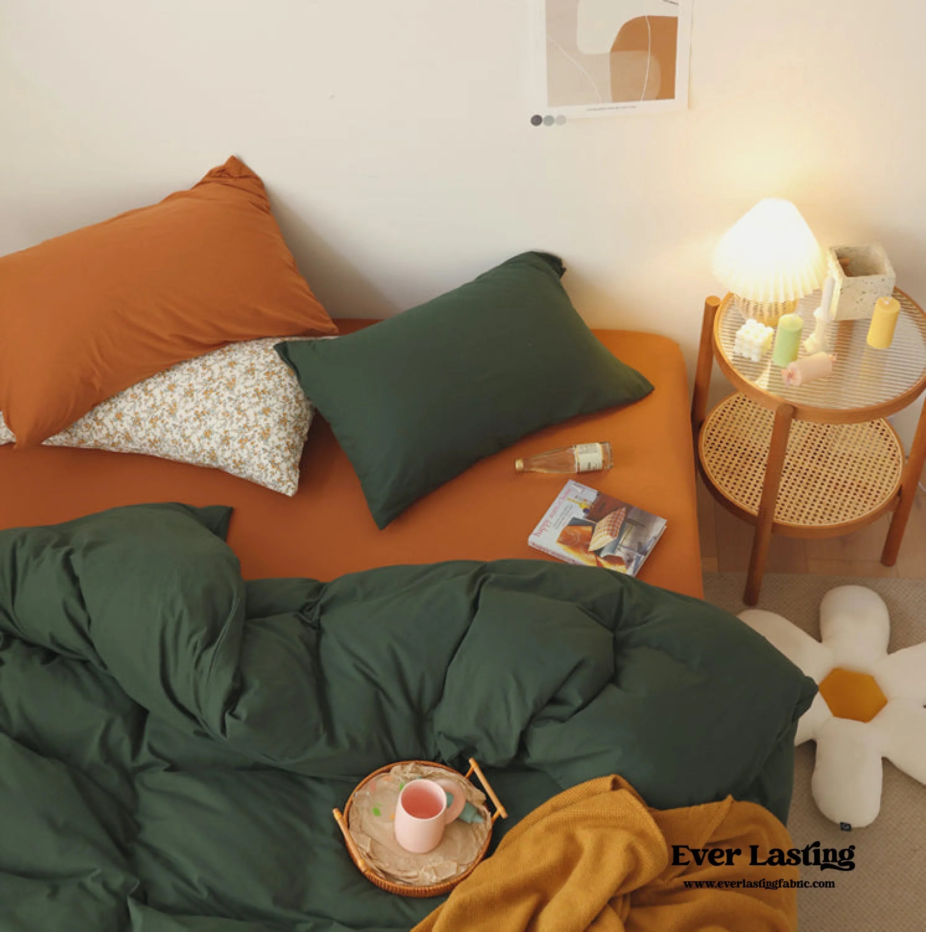 Mixed Color Bedding Set / Custard + Orange Ever Lasting